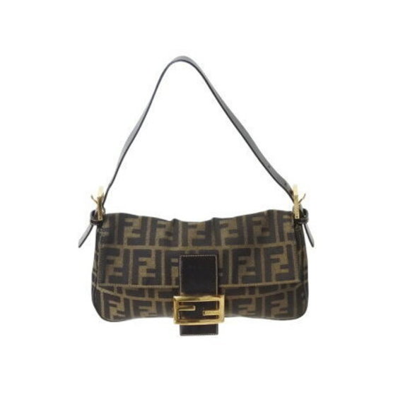 FENDI Mamma Bucket Shoulder Bag Zucca Brown Leather - Picture 1 of 9